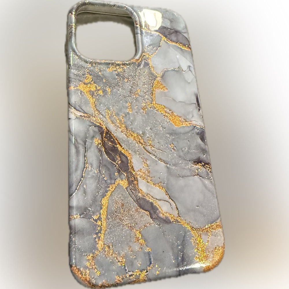 iPhone 13 Pro Max Case Green/GraySoft Glitter Marble